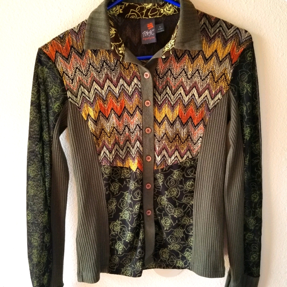 Anac by Kimi long sleeve button-up blouse